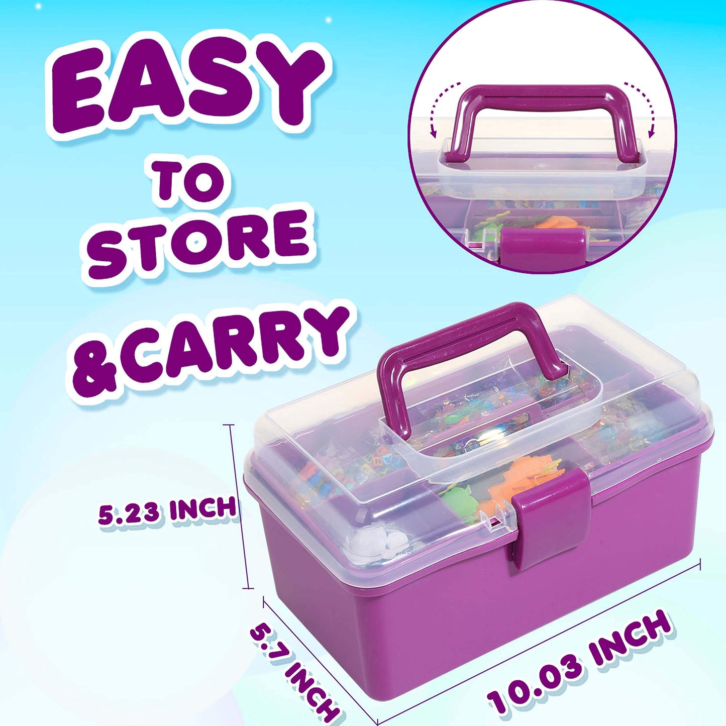 YITOHOP Arts Craft Supplies for Kids, 1000+ PCS Toddler DIY Craft Art Supply Set Include Pipe Cleaners, Pom Poms, Storage Box, 2026 Christmas Holiday Gift for 4-12 Years Old Boys and Girls