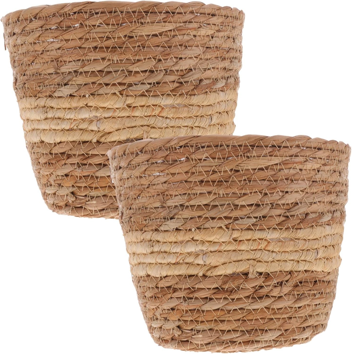 Zerodeko Flower Girl Basket, Woven Seagrass Belly Basket, Rustic Plant Pot for Home Decor, 18cm