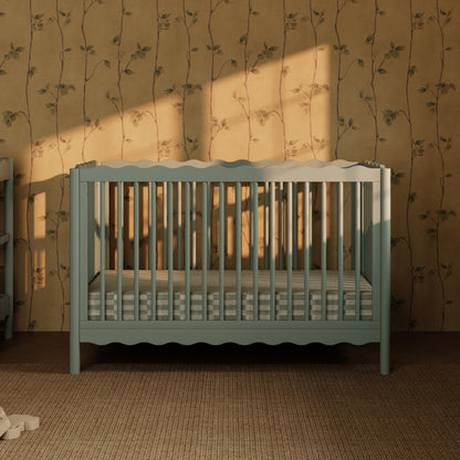 Babyletto Swell 4-in-1 Convertible Crib with Toddler Bed Conversion Kit in Light Sage, Greenguard Gold Certified, Made of 100% Solid Wood