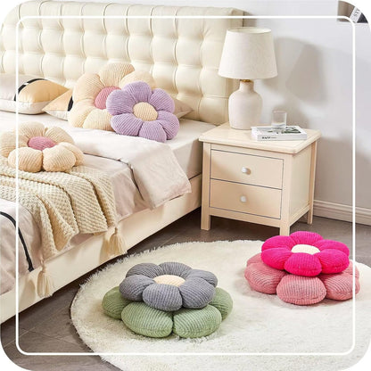 14.9" Kcvvcr Flower Throw Pillow, Soft Sage Green Shaped Floor Pillow for Home Decor, Cute Aesthetic Plush Decorative