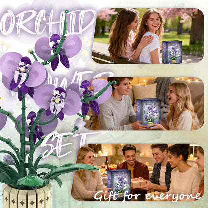 Botanicals Orchid Flower Kit, Flower Pot Set, Compatible with Lego Botanical Collection for Adults, Artificial Bouquet Flower Arrangement, Living Room Office Home Decor, Ideal Gift, 832PCS