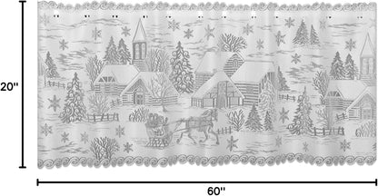 Heritage Lace 60" X 20" White Sleigh Ride 4-Way Mantle Scarf
