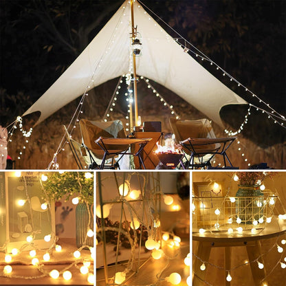23ft 60 8 WERTIOO Globe String Lights Battery Operated LED Globe Lights with Remote, Modes & Timer Warm White String
