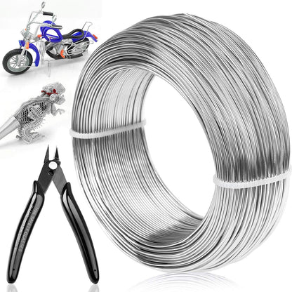 18 Gauge Aluminum Craft Wire Jewelry Making, 328 FT Metal Wire Armature Bendable Wire for Bonsai Trees, Sculpting, DIY Crafts Beading Floral (Silver, 1 mm Thickness)