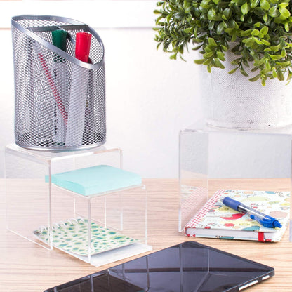 Super Z Outlet Clear Acrylic Riser Set - 3 Pieces (3-Inch, 4-Inch, 5-Inch)