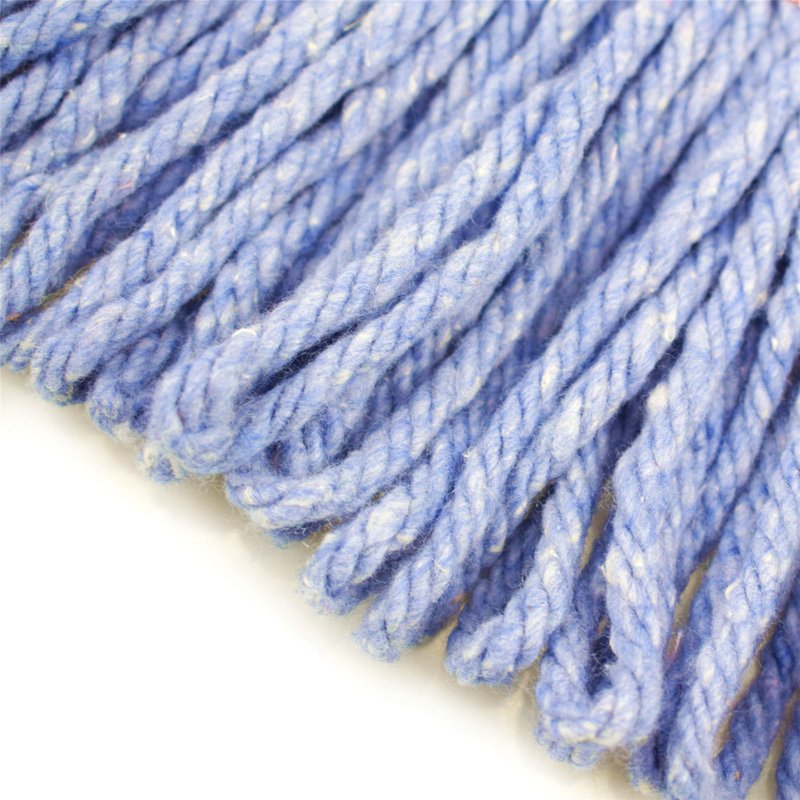 String Mop Heads Replacement Heavy Duty Commercial Grade Blue Cotton Looped End Wet Industrial Cleaning Mop Head Refills (1, Medium)