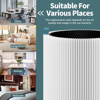 2 Pack 511 Replacement Filter Compatible with Blueair Blue Pure 511 Air Purifier, 2-in-1 H13 True HEPA Filter and Carbon Filter (Not Fit for 511 Auto)
