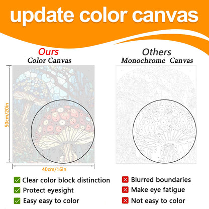 JULOUYN 2 Pack Paint by Numbers Kit for Adults Beginner, Forest Mushroom DIY Canvas Art Kit with Brushes & Acrylic Paints for Home Decor 16x20 in