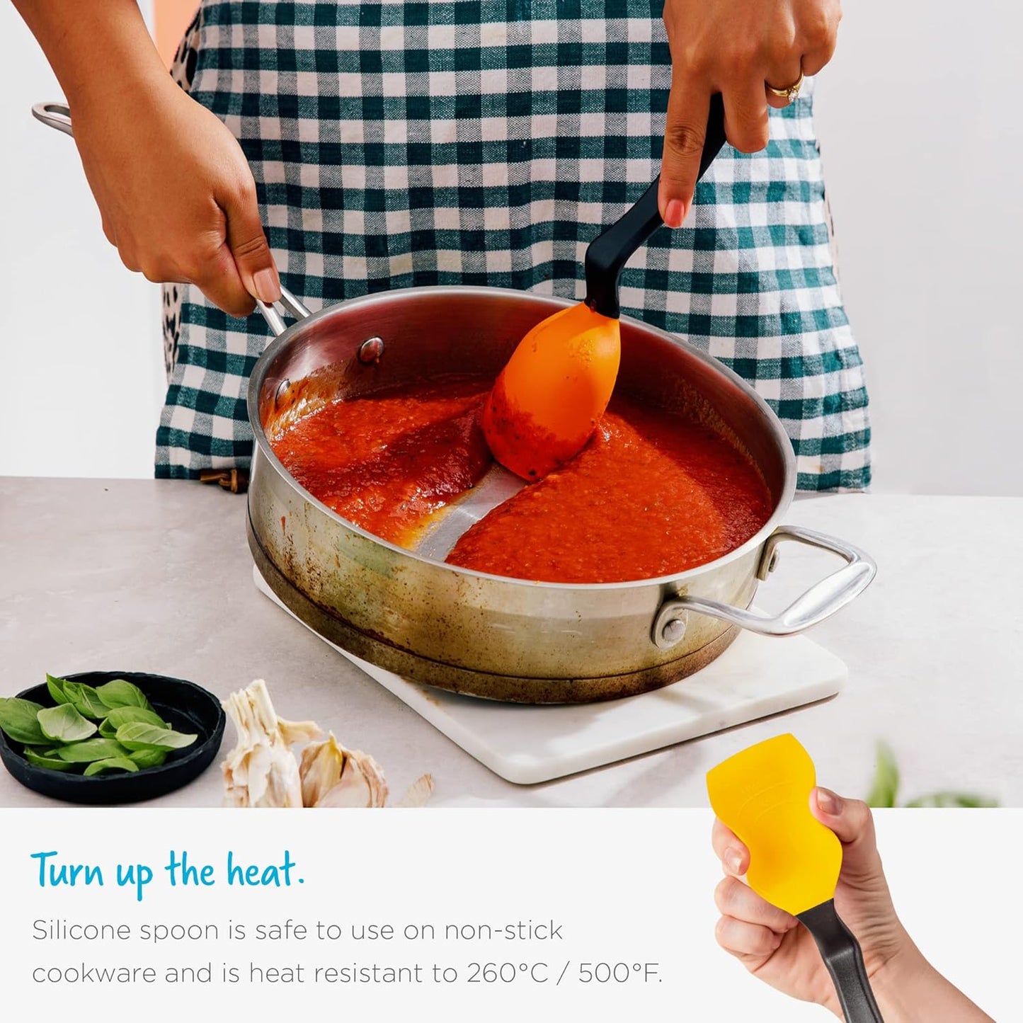 Dreamfarm Supoon Non-Stick Spoon - Sit-Up Silicone Scraping, Serving, Cooking, 11" Green