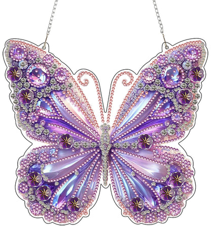 ARPADAMO Hanging Diamonds Art kit for Adult,DIY Butterfly Pendant Diamonds Painting Art Kit, 7.8x7.8 inch Acrylic Diamonds Painting Board Kit Ornament, Special Crystal Diamond Hanging Ornament