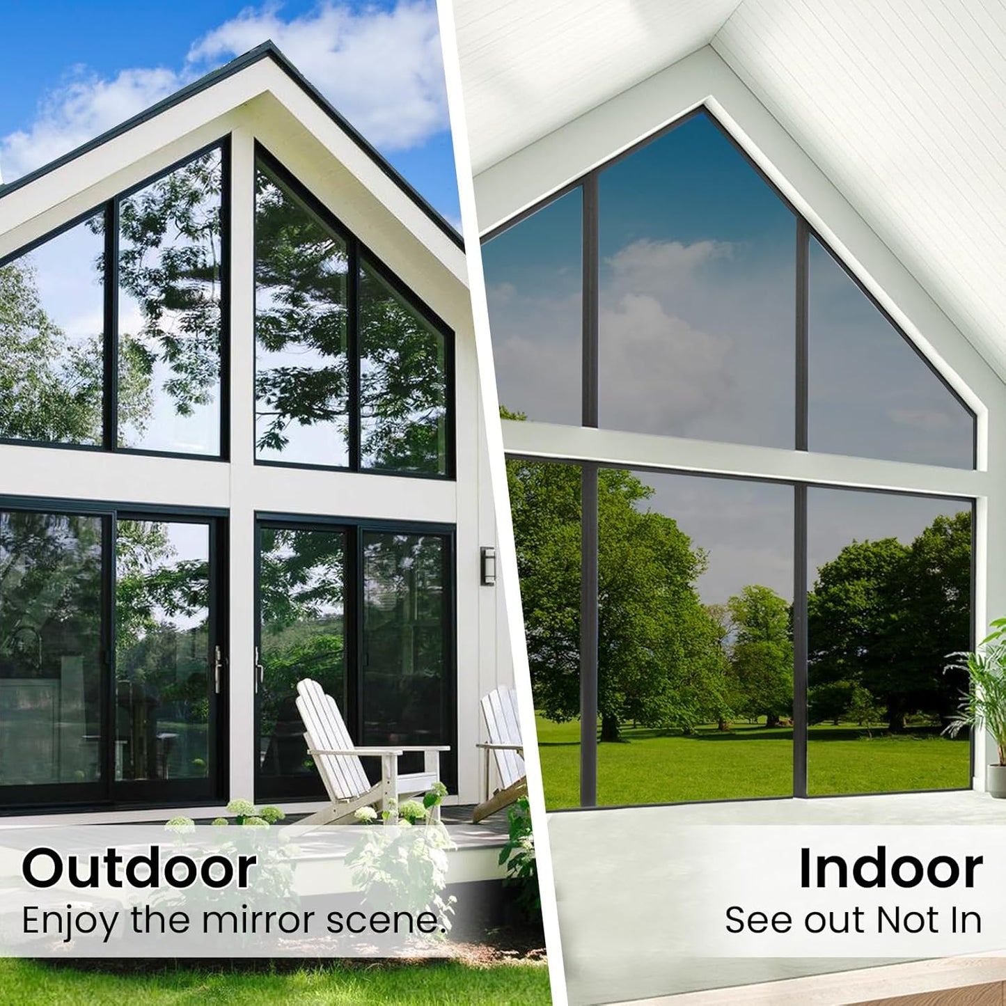 Window Privacy Film with 3 Tools: One Way Home Window Tint, Reflective Window Film for Daytime Privacy, 17.5 * 78.7 Inch