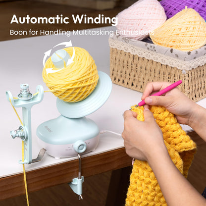 Etcokei Electric Yarn Winder M1 & 9pcs Ball Tube, Compact Cake Winder for Neat Storage & Tangle-Free Knitting/Crocheting, Yarn Winding Tube Yarn Storage Organiazer