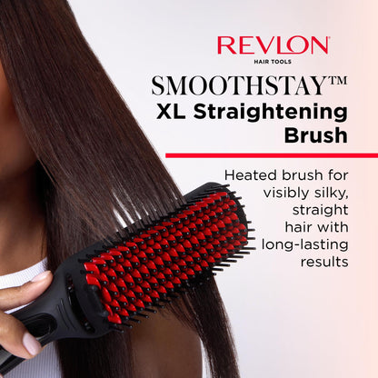 REVLON Salon One-Step Straight and Shine Heated Brush for Visibly Shinier, Smoother Hair | Hair Straightener That Revives Second Day Hair with an Ion Generator That Helps Reduce Frizz