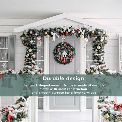 Hotop 15 Pcs 12'' Metal Wreath Frame Wire Rings Crafts Wreath Making for Christmas New Year Valentines Decoration, Dark Green