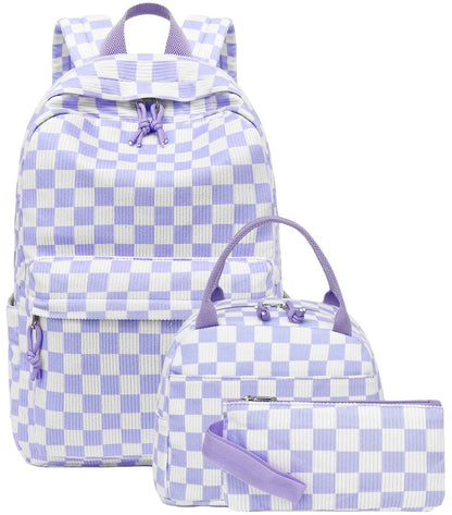 LEDAOU Backpack for Girls School Bag Kids Bookbag Teen Backpack Set Daypack with Lunch Bag and Pencil Case