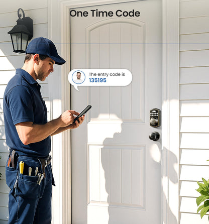 Veise Keyless Entry Door Lock with 2 Knobs, Electronic Backlit Keypad Deadbolt with Handle Set, Auto Lock, One-time Codes, Smart Deadbolt for Front Door, Easy Installation, Matte Black