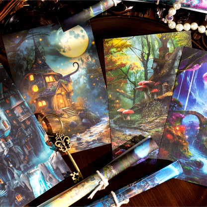 AuriicLeaf Fantasy Territory Scrapbook Paper Set, 150 PCS Mystical Ephemera Pack for Junk Journaling, Scrapbooking, Crafting, DIY Projects, Diaries, and Art Supplies