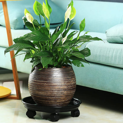 5 Packs 11.8" Plant Caddy With Wheels Plastic Rolling Stands Heavy-Duty Dolly With Casters Indoor Outdoor Wheeled
