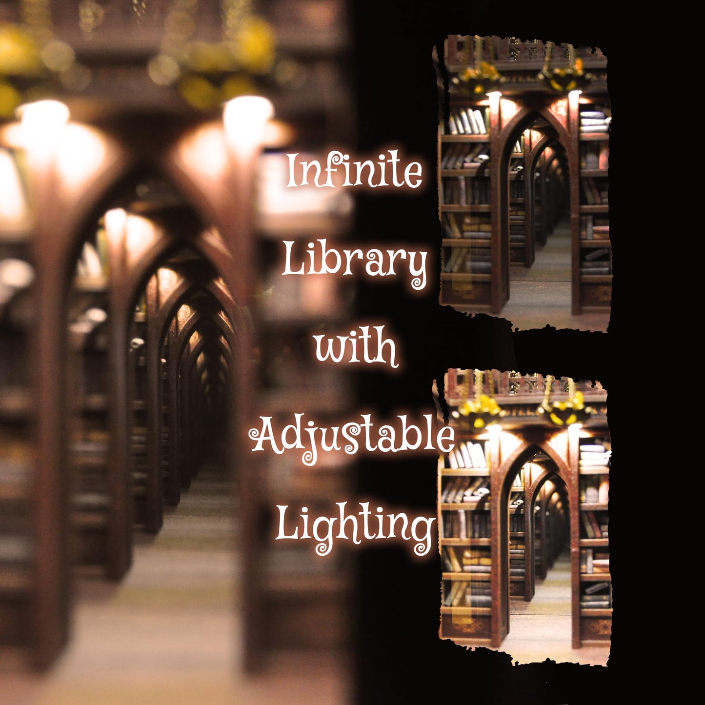 Dolphin Island DIY Book Nook Kit for Adults, Infinite Magicspell Library Booknook with Flame Illusion