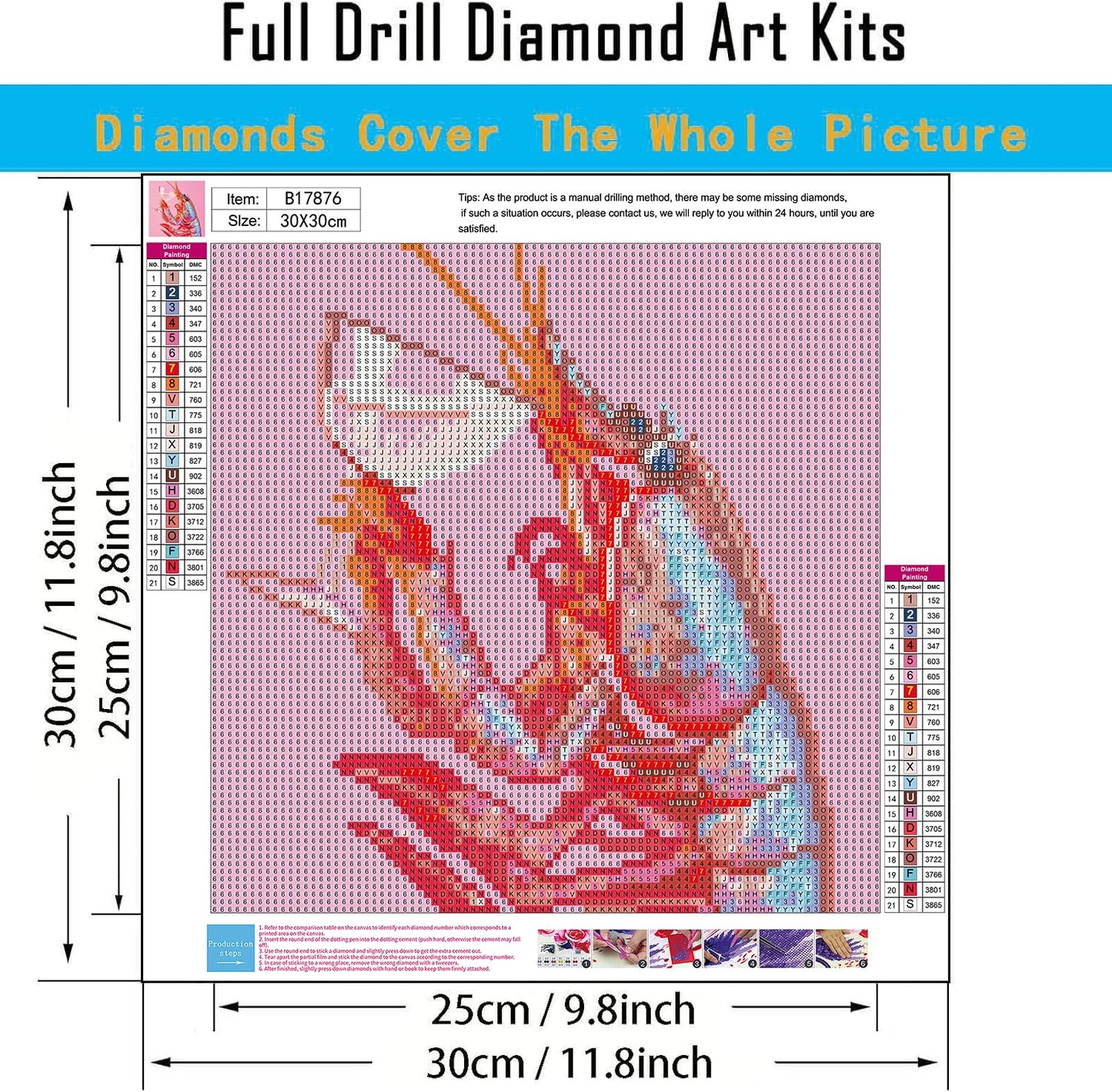 6 Pack Pink Diamond Art Kits for Adults,Disco Marine Animals Diamond Painting Kits for Adults Beginner,5D DIY Round Full Drill Gem Crystal Art,Adults Paint by Diamonds Dots for Home Wall Decor 12x12in