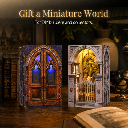 MiniCity 2 Pack Book Nook Kit, DIY Miniature House Kits for Adult and Teens, Dollhouse Tiny Booknook DIY Craft Gifts for Family and Friends