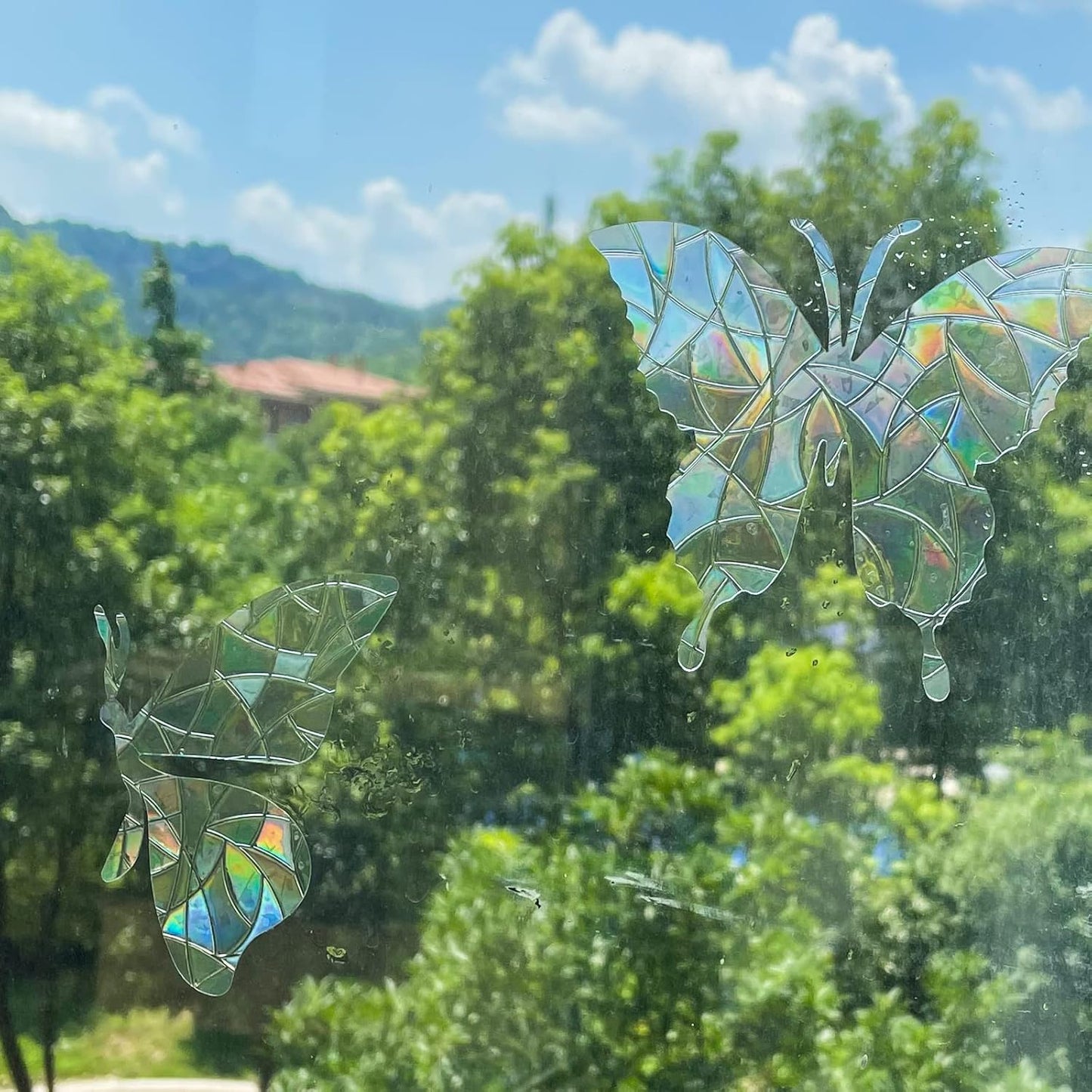 Butterfly Static Window Clings, Anti Collision Decals for Bird Strikes, Glass Alert Stickers, Set of 30