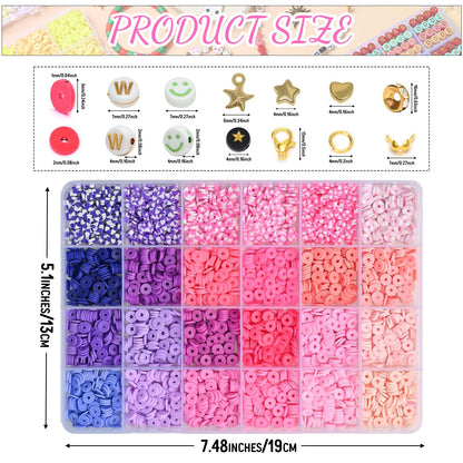 wuzoe Friendship Bracelet Kit, 16888pcs, 96 Colors Polymer Clay Beads & 1200 Letter Beads，Bracelet Making Kit for DIY Jewelry Making&Friendship Bracelet Making