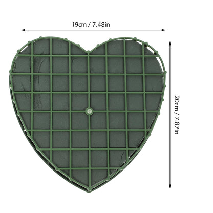 ARTIBETTER Wet Floral Foam Blocks Heart Shaped Floral Bricks with Suction Cup Tray Flower Mud Foam Kit for Wedding Party Decorations Florist Floral Arrangement Small (7.8 * 8.2 * 1.1inch)