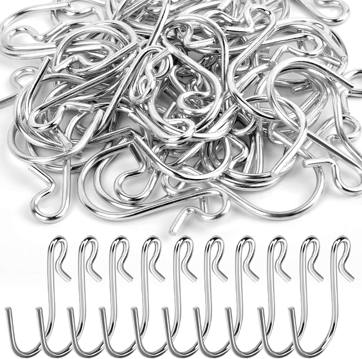 HNYYZL 50Pcs S Hooks, Heavy-duty S Shaped Hook Connectors, Corrosion Protection Metal Hangers for Indoor and Outdoor