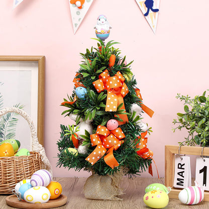 Zomiboo Easter Bunny Miniature Tree Topper Ornaments Easter Tree Topper Decorations 4 Inches Mini Bunny Ornaments for Holiday Spring Trees Party Supplies Home Decor
