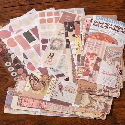YagCu 348 Pcs Scrapbooking Kit, Vintage Junk Journal Supplies for Adult, Large Collection Journal and Scrapbook Set, Bullet Journals Materials, Journaling Arts Craft Beginner