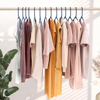 Plastic Hangers 50 Pack Navy - Space-Saving Clothes Hangers for Closet Organization | Perfect for Coats & Apparel