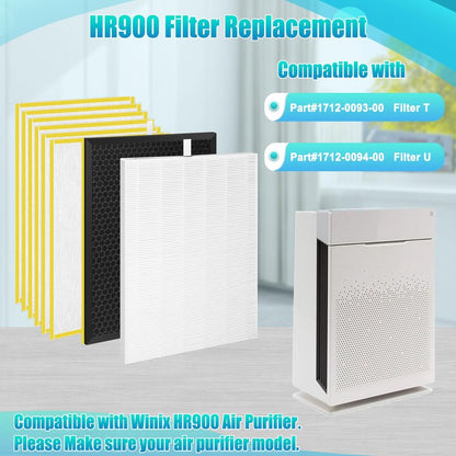 HR900 Replacement Filter-Compatible with Winix HR900 Ultimate Pet Air Purifier,Part#1712-0093-00 Replacement Filter T and 1712-0094-00 Replacement U