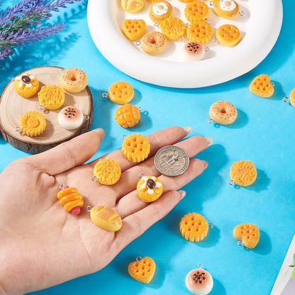Beadthoven 40Pcs Assorted Resin Imitation Food Charms Cute Baking Bread Charms Small Cookies Donut Hot Dog Miniature Food Pendants for Jewelry Making Earrings Necklaces Keychains DIY Crafts Supplies