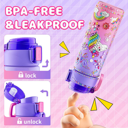 BOOH Gifts for Girls 4-12, Decorate Your Own Water Bottle Kits for Girls, Unicorn Diamond Painting Toys & Friendship Bracelet Kit, Fun Arts Crafts for Kids Ages 4-6-8-10, Birthday Gifts Toys for Kids