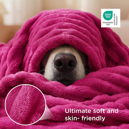 Bedsure GentleSoft Fleece Blanket - Cozy Hot Pink Throw for Couch, Perfect Size 50x70 Inches