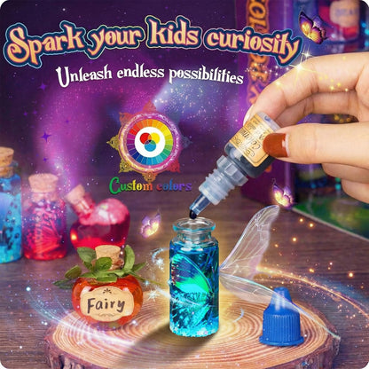 Alritz Fairy Potions Kit for Kids - Magic Potion Making Kit 20 Bottles, Glitter Crystals, Gifts for Girls Ages 6+ Year Old, Creative Craft Indoor Activity Party Birthday