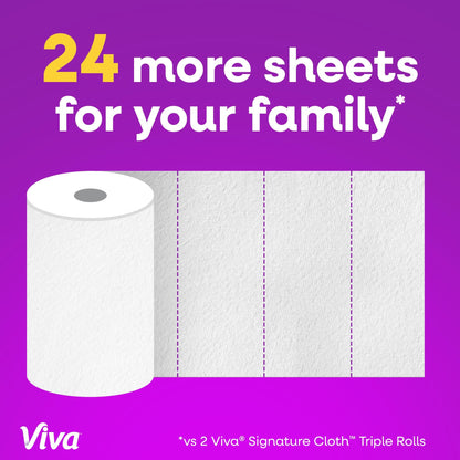 Viva Signature Cloth Paper Towels, Task Size, 16 Family Triple Rolls, 141 Sheets per Roll (Packaging May Vary)