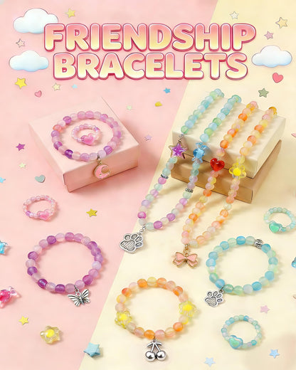 Eohemeral Bracelet Making Kit for Girls 6-12, Jewelry Making Kit with 800 Beads, DIY Bracelet Maker Machine, Built-in Storage & Bead Recycler, Kids Crafts Toy No Batteries Required (Pink)