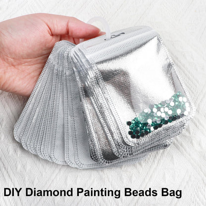 antor 100 PCS Diamond Painting Beads Storage Bags, Reusable Diamond Art Storage Accessories Ziplock Pouches, Craft Supply Bead and Gem Organizer for DIY Projects