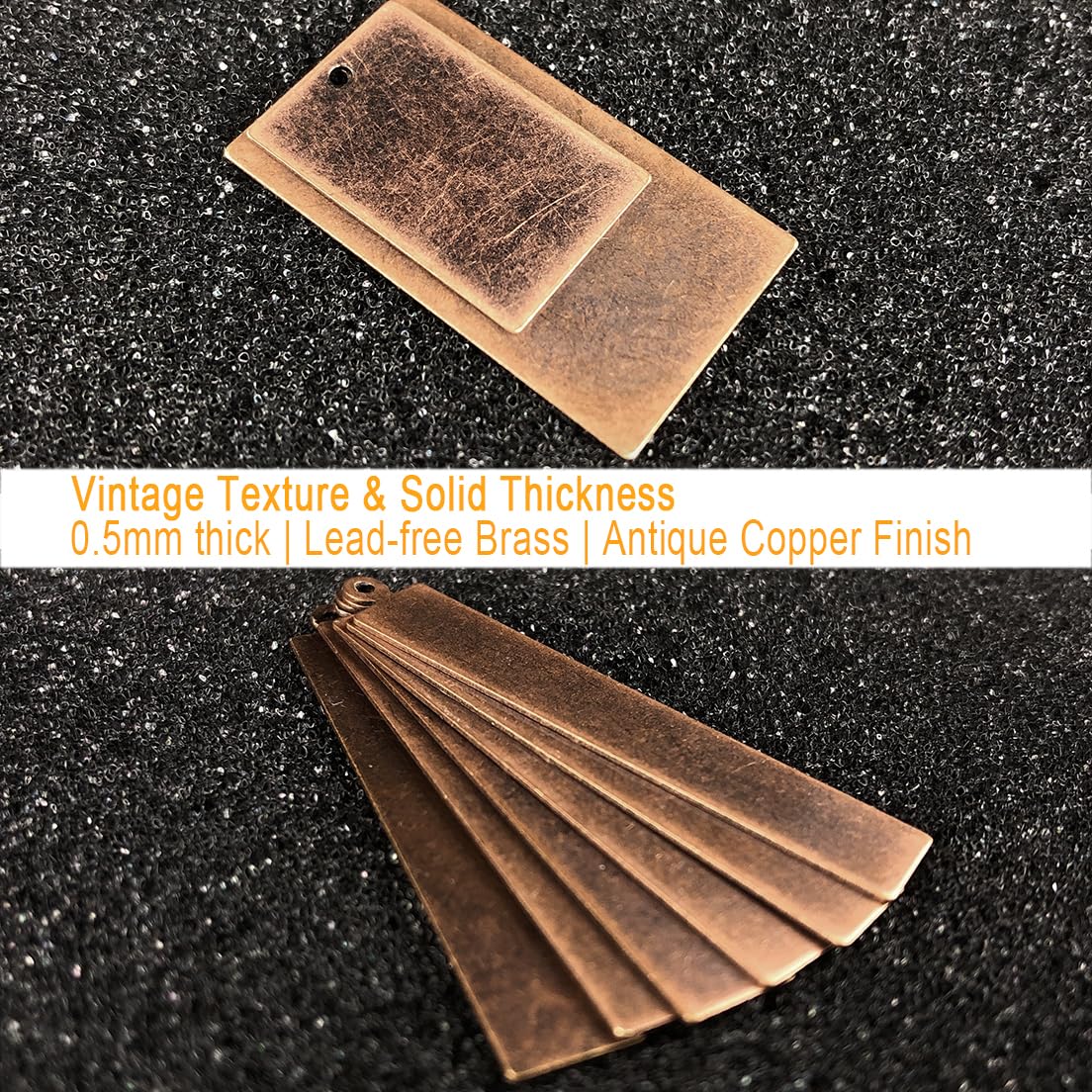 ROSENORTH Jewelry Stamping Kit – 30 Antique Copper Brass Blanks in 5 Shapes with Earring Hooks, Backs & Jump Rings for DIY Earrings & Necklaces (84 PCS)