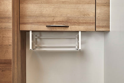 Nxconsu 2Pack Under Shelf Storage Basket Organizer Hanging Holder for Cabinet Pantry Kitchen Cupboard Desk Counter Bookshelf Organization Add-on Space Saver Heavy Duty Slide-in White Large