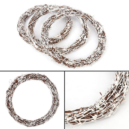 KUKLIPJIM 6 Pcs 12 inch Natural Grapevine Wreath Set, Hand-Woven Vine Branch Wreaths for DIY Crafts, Christmas Decorations, Home & Event Styling(White)