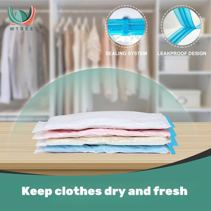 Vacuum Storage Bags - Space Saver Bags for Comforters, Blankets, Clothes Storage, 10 Jumbo Bags with Hand Pump Included