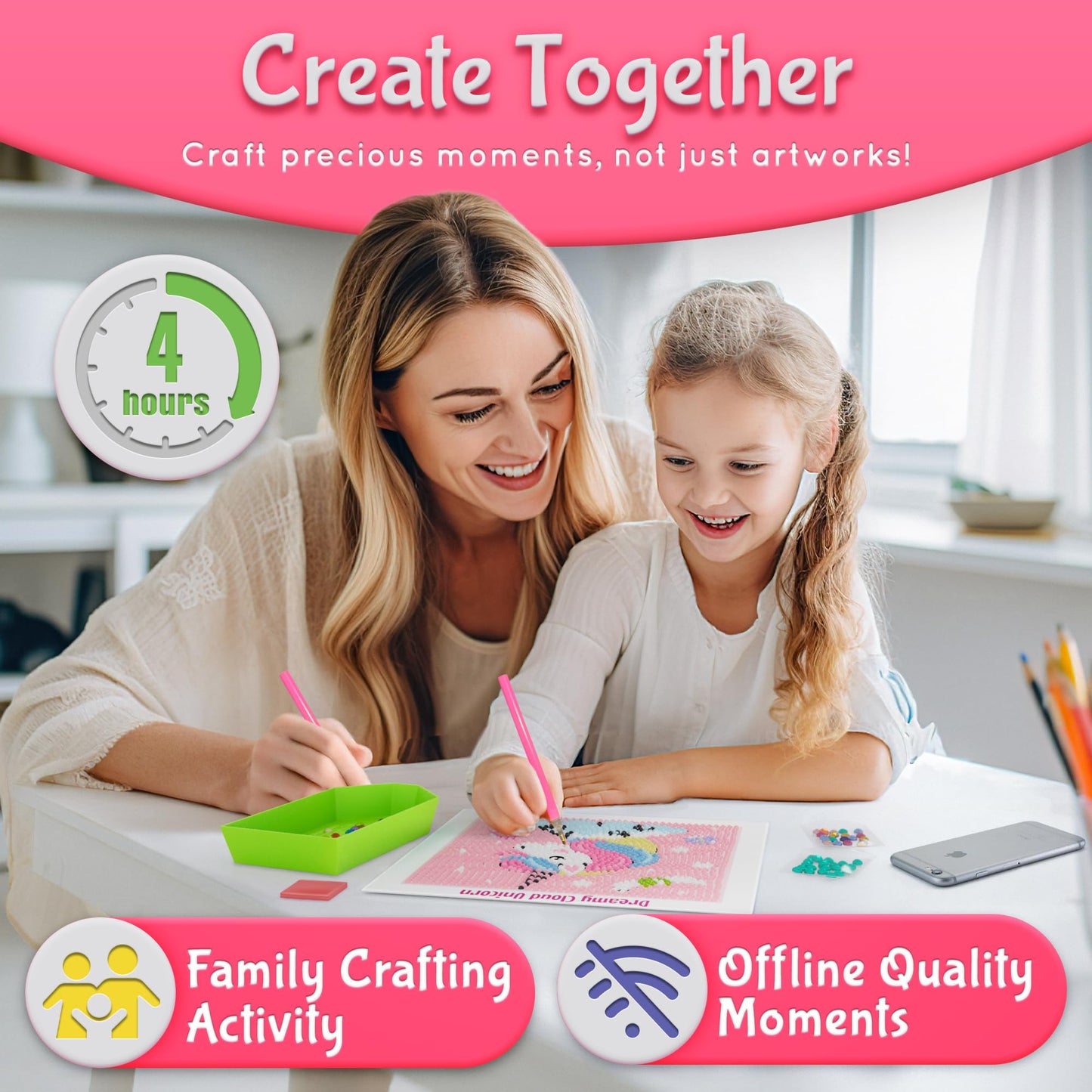 Klevly Diamond Painting Kits for Kids | 9 Unique Designed Canvases - Unicorn, Fairy, Mermaid | Arts & Crafts with Minimum Mess | Diamond Art Kits for Kids | Gem Painting Kit | Jewel Art | Crystal Art