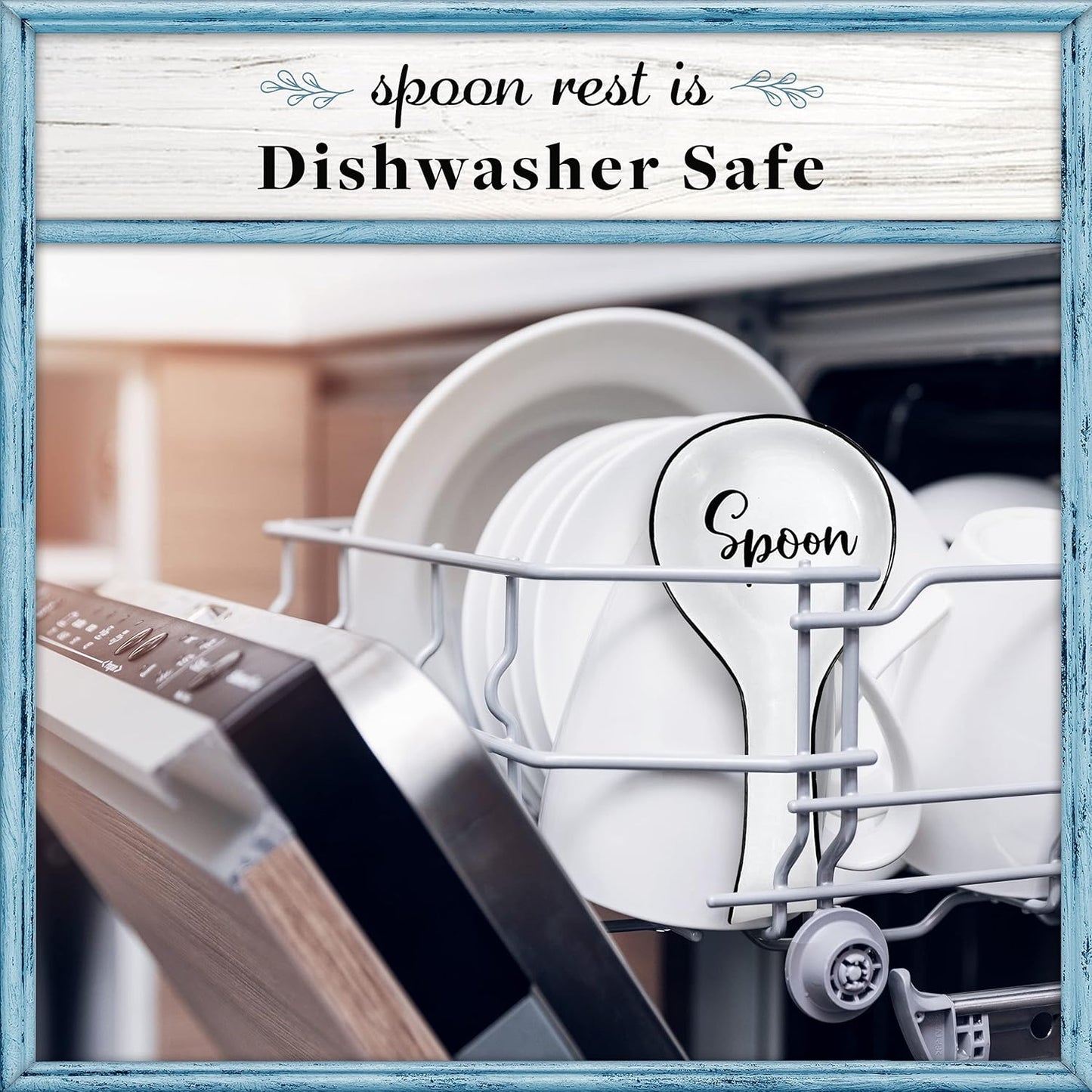 Home Acre Designs Spoon Rest for Kitchen Counter, White Ceramic Spoon Holder for Cooking & Counter Protection