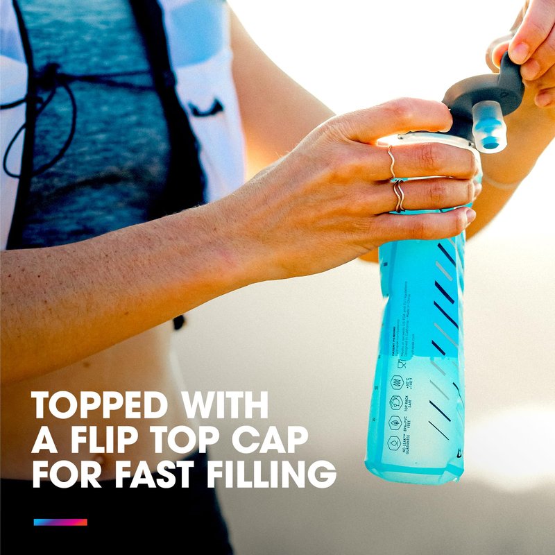 HydraPak UltraFlask Speed 500ml - Collapsible Soft Flask Water Bottle for Hydration Vests and Running Packs with Easy Open Cap (500ml / 17oz)