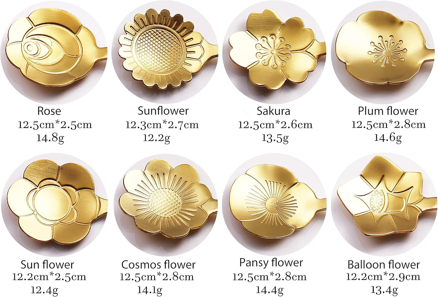 ESRISE 16 Pcs Stainless Steel Cute Tea Spoons, Gold Coffee Spoon for Tea Party Decorations