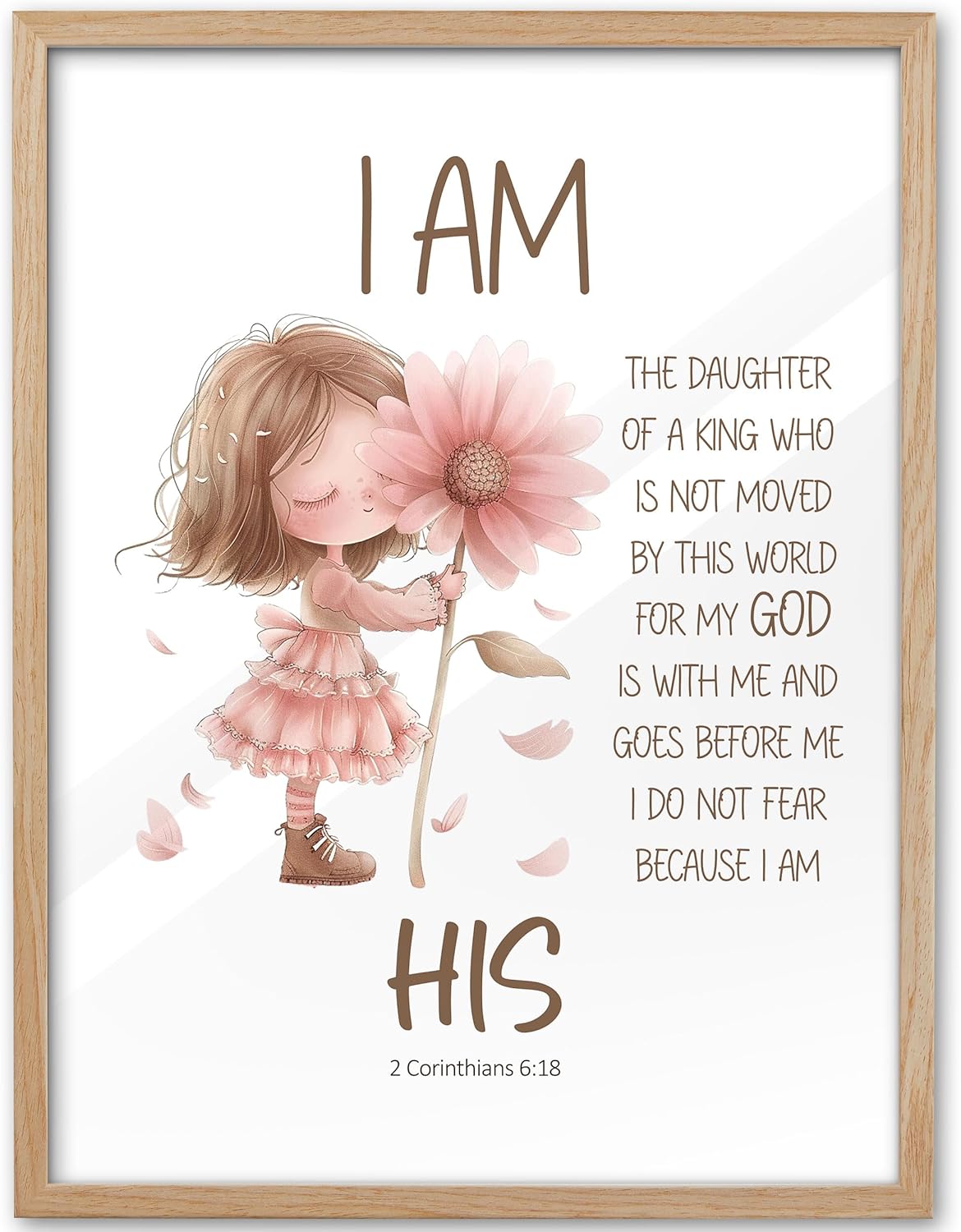 12x16 Set 1 KensTro Natural OAK Wood Nursery Decor Framed Wall Art, in Inspirational Christian Bible Verse Wall Art,I