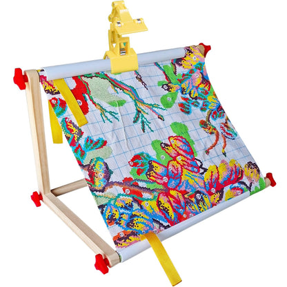 Wooden Cross Stitch Frame & Embroidery Stand with Adjustable Multi-Function Clip, Lap or Table Holder for Needlepoint, Quilting, Craft Supplies